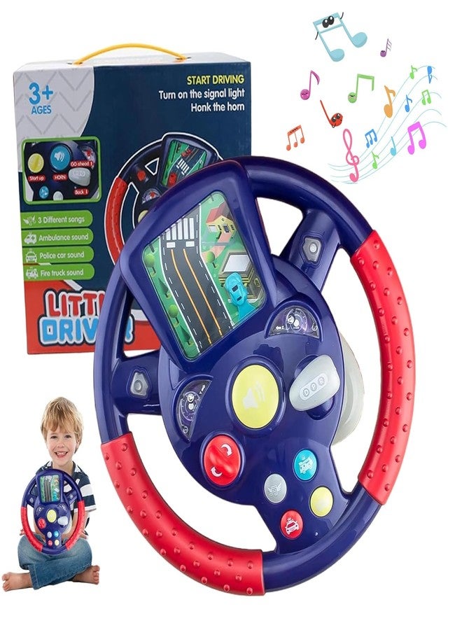 Kidology Musical Steering Wheel Toy for Kids - Pretend Driving with Lights, Music, & Car Key - Multifunctional Backseat Toy with Suction Cup - Interactive Sensory Educational Gift for Toddlers - Image 1
